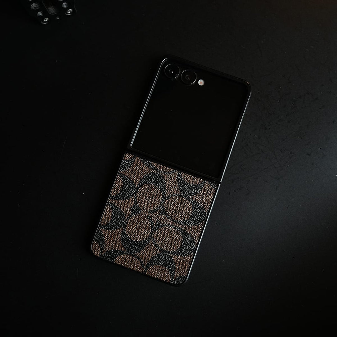 FRATO Samsung Galaxy Z Flip 8 Luxury Leather CC Pattern Case For Samsung Galaxy Z Flip 8 | Slim Designer Back Cover