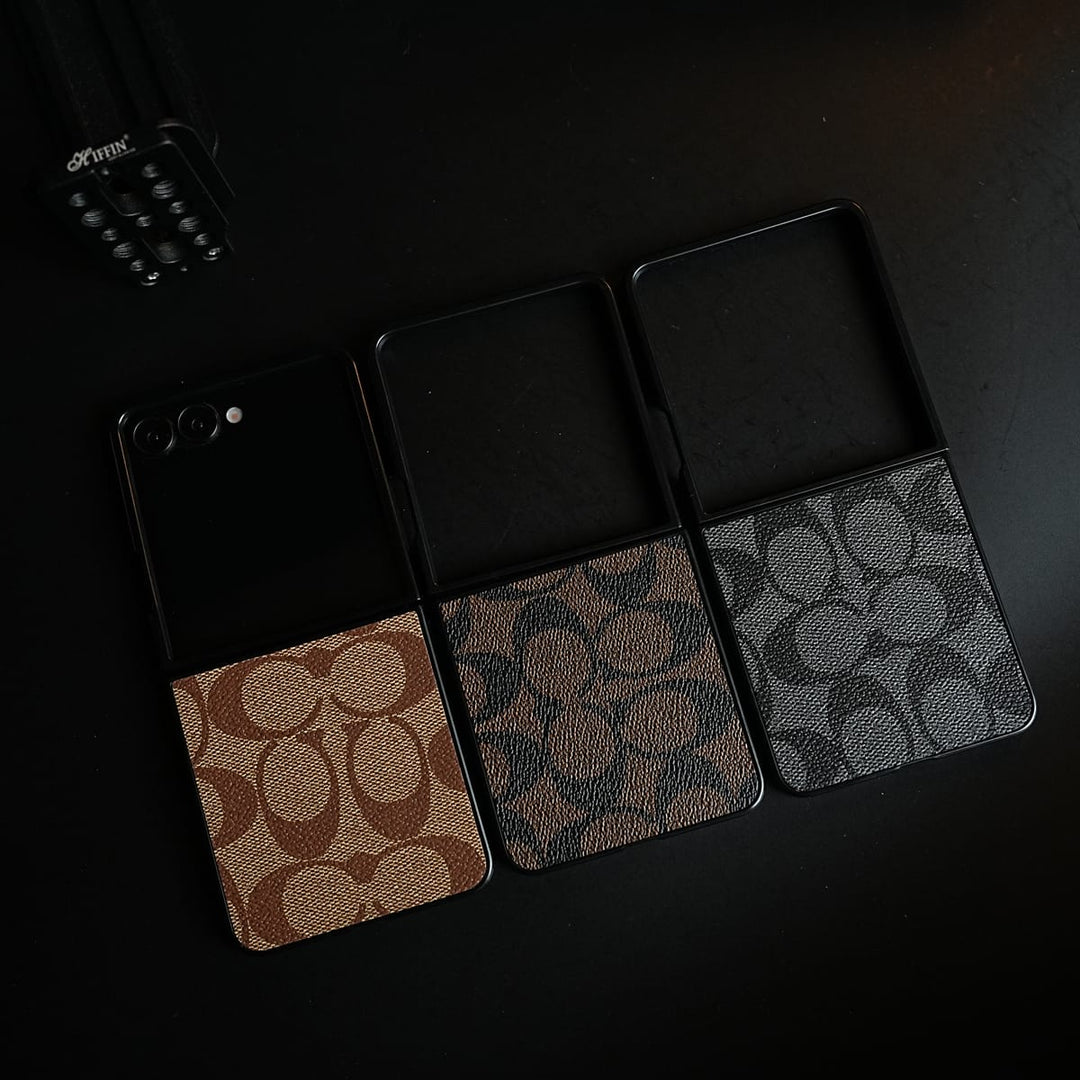 FRATO Samsung Galaxy Z Flip 8 Luxury Leather CC Pattern Case For Samsung Galaxy Z Flip 8 | Slim Designer Back Cover