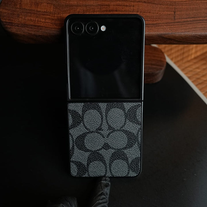 FRATO Samsung Galaxy Z Flip 8 Luxury Leather CC Pattern Case For Samsung Galaxy Z Flip 8 | Slim Designer Back Cover