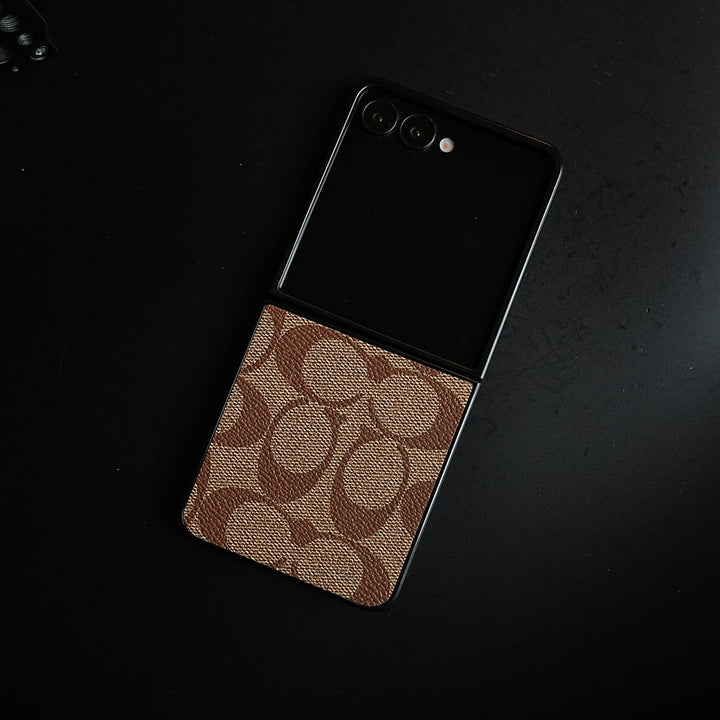 FRATO Samsung Galaxy Z Flip 8 Luxury Leather CC Pattern Case For Samsung Galaxy Z Flip 8 | Slim Designer Back Cover