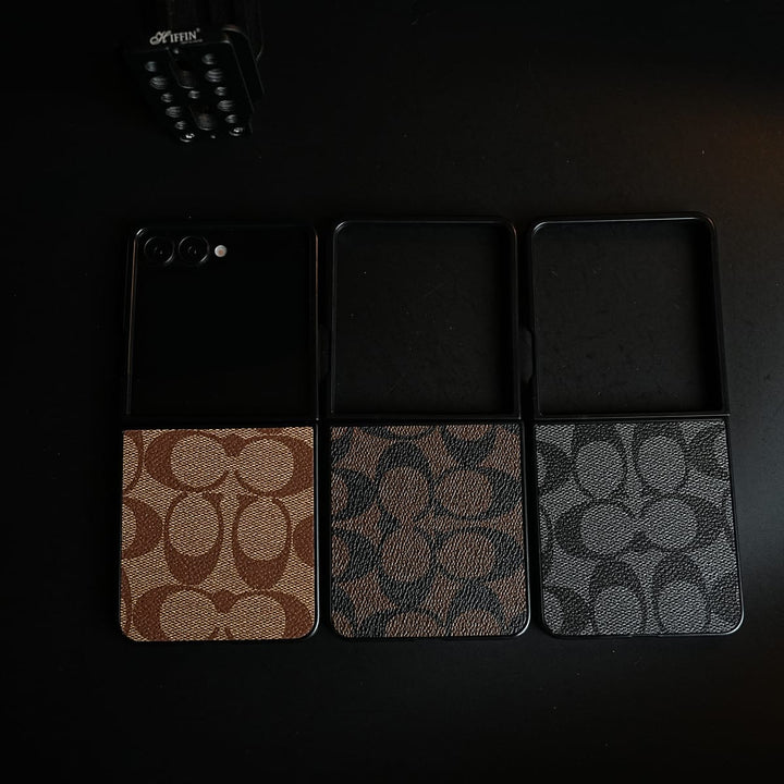 FRATO Samsung Galaxy Z Flip 8 Luxury Leather CC Pattern Case For Samsung Galaxy Z Flip 8 | Slim Designer Back Cover