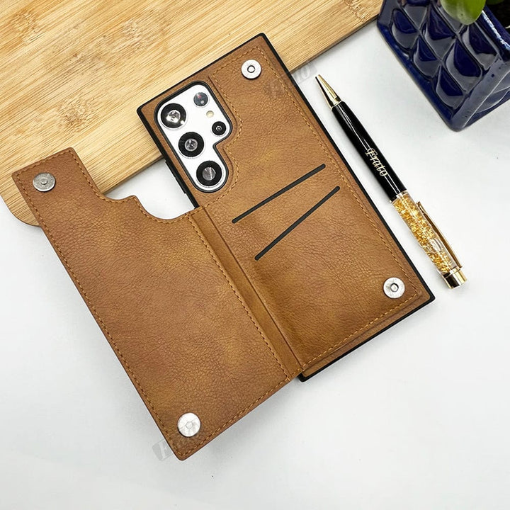 FRATO Samsung S22U Samsung Galaxy S22 Ultra Leather Card Holder Wallet Back Cover