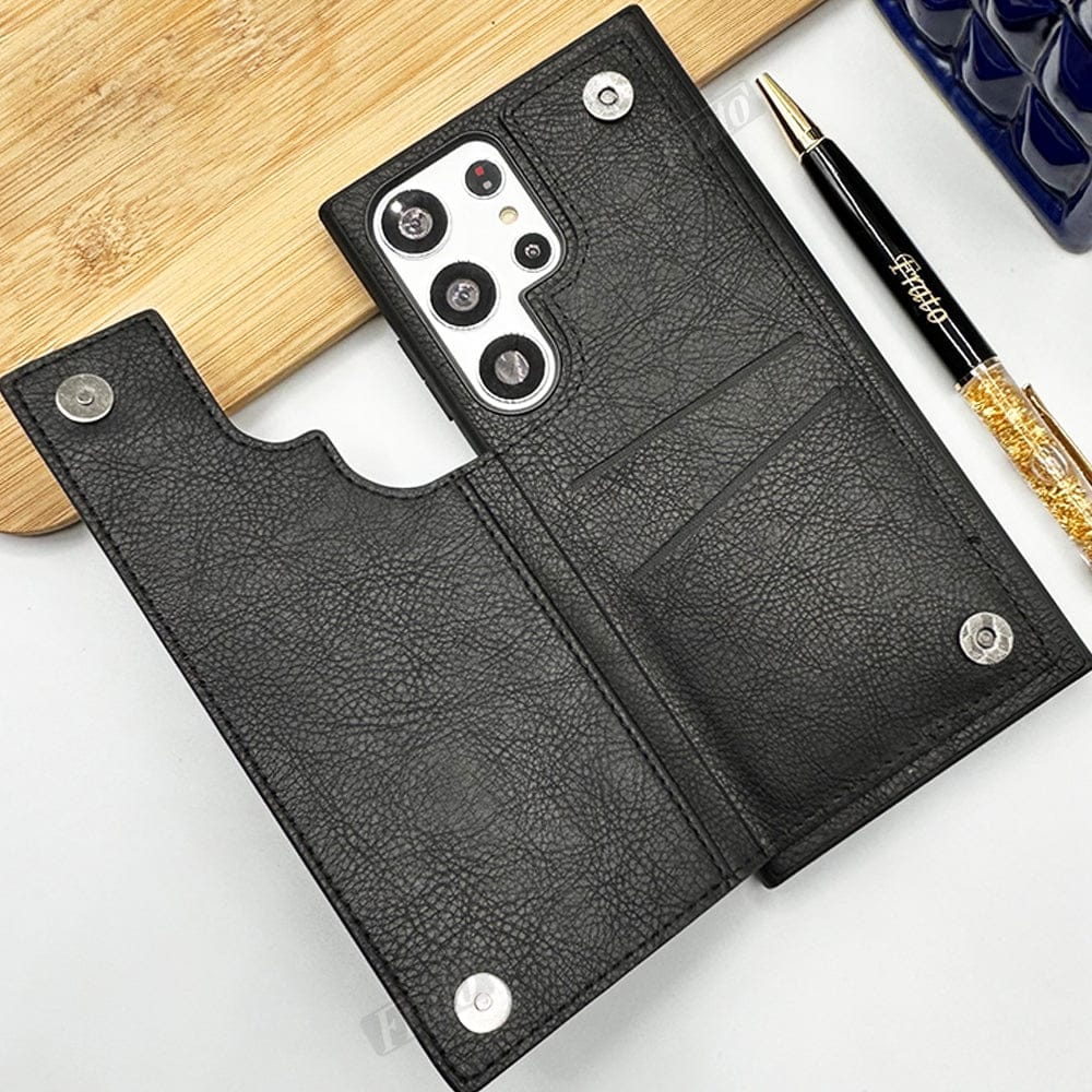 FRATO Samsung S22U Samsung Galaxy S22 Ultra Leather Card Holder Wallet Back Cover
