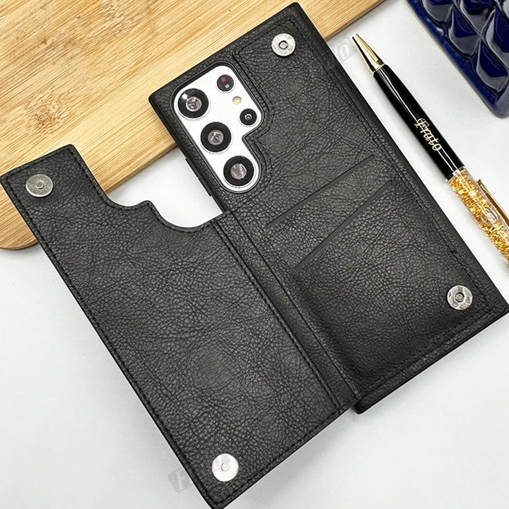 FRATO Samsung S22U Samsung Galaxy S22 Ultra Leather Card Holder Wallet Back Cover