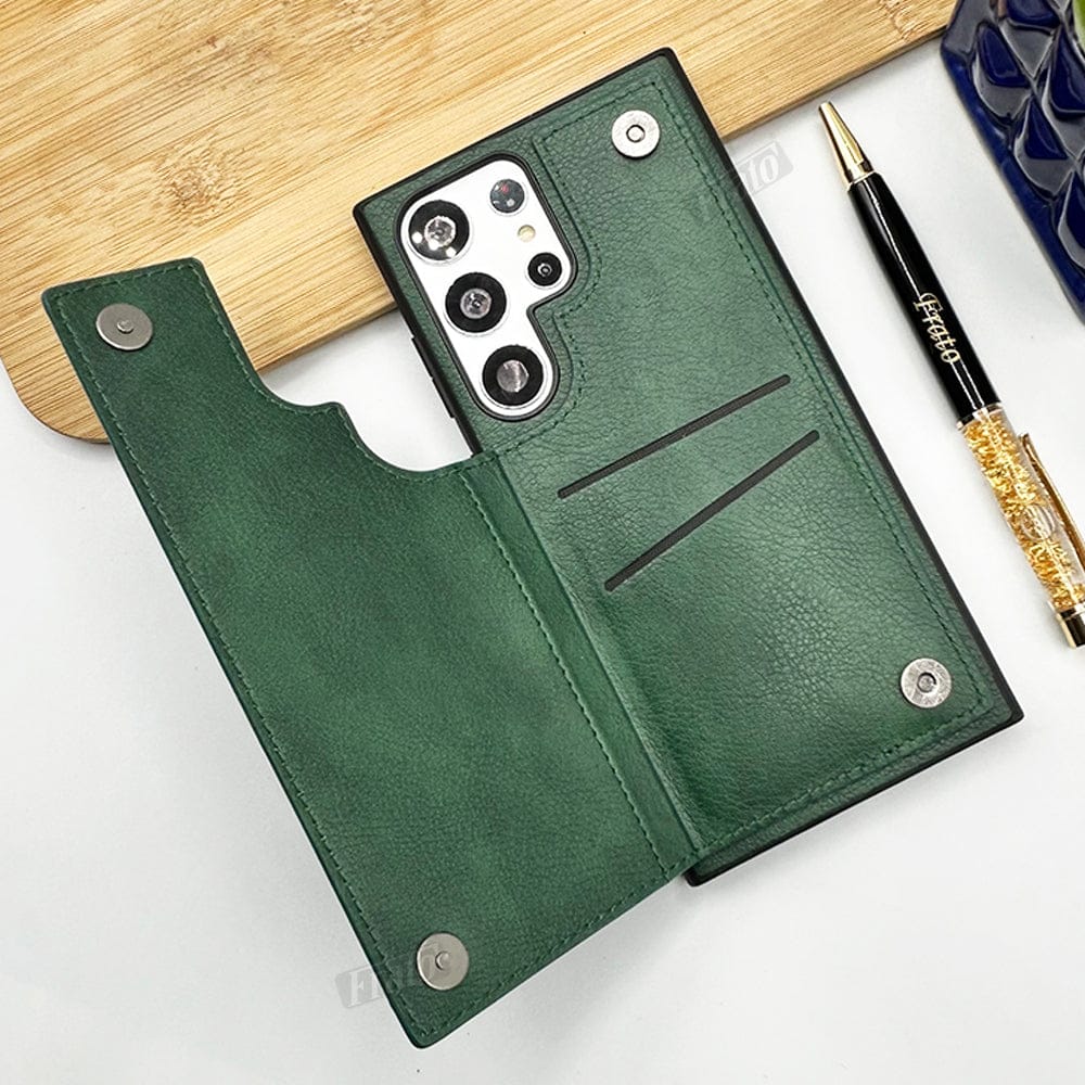 FRATO Samsung S22U Samsung Galaxy S22 Ultra Leather Card Holder Wallet Back Cover