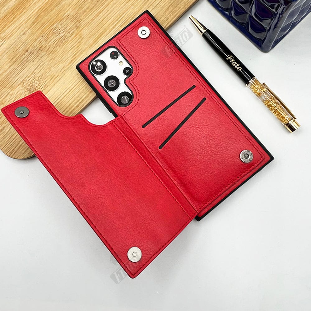 FRATO Samsung S22U Samsung Galaxy S22 Ultra Leather Card Holder Wallet Back Cover