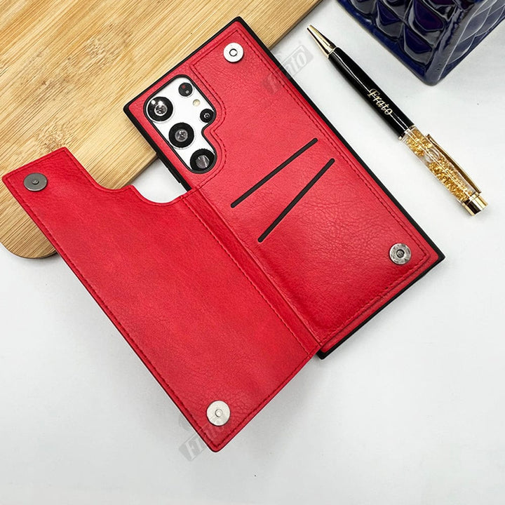 FRATO Samsung S22U Samsung Galaxy S22 Ultra Leather Card Holder Wallet Back Cover