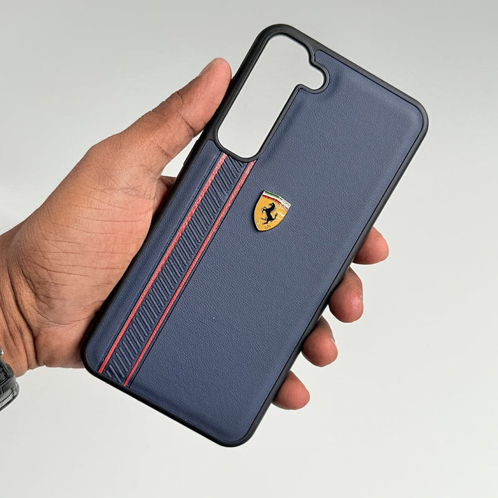 FRATO Samsung S23 Plus Blue FR Sports Side Stripe Leather For Samsung Galaxy S23 Plus