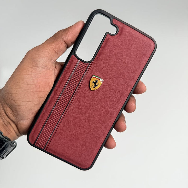 FRATO Samsung S23 Plus Red FR Sports Side Stripe Leather For Samsung Galaxy S23 Plus