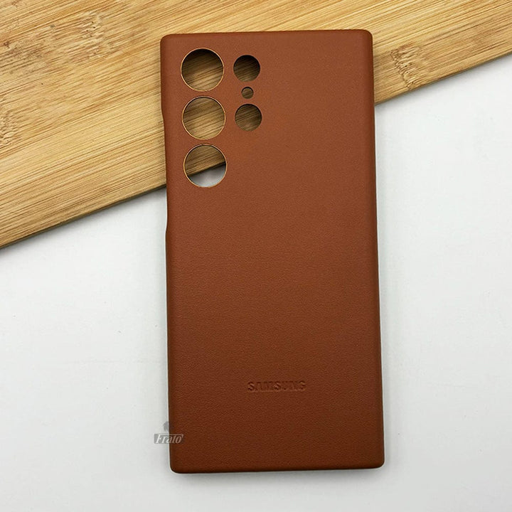FRATO Samsung S23U Brown Samsung Galaxy S23 Ultra Matte PU Leather Case Cover
