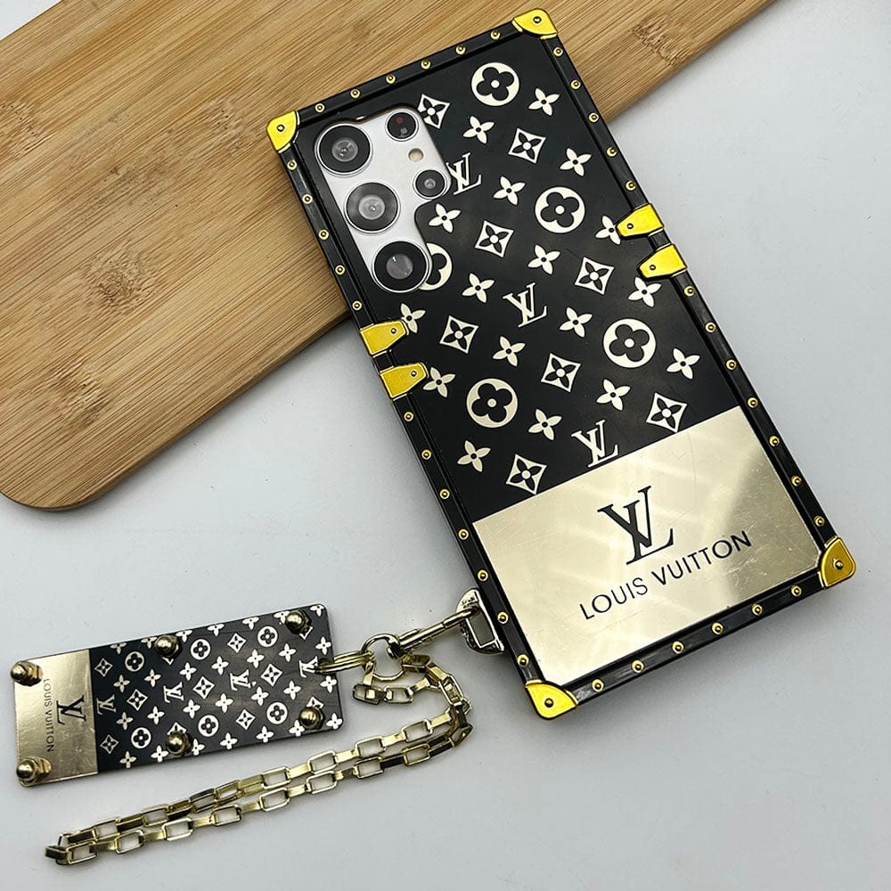 FRATO Samsung S23U Samsung Galaxy S23 Ultra Luxury Branded Trunk Case Cover With Chain