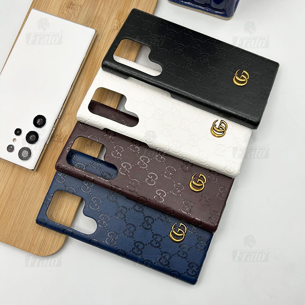 FRATO Samsung S23U Samsung Galaxy S23 Ultra Luxury GG Fashion Leather Brand Case Cover