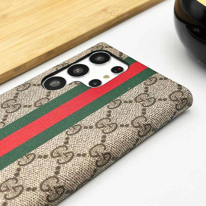 FRATO Samsung S23U Samsung Galaxy S23 Ultra Premium Luxury GG Brand Leather Case Cover