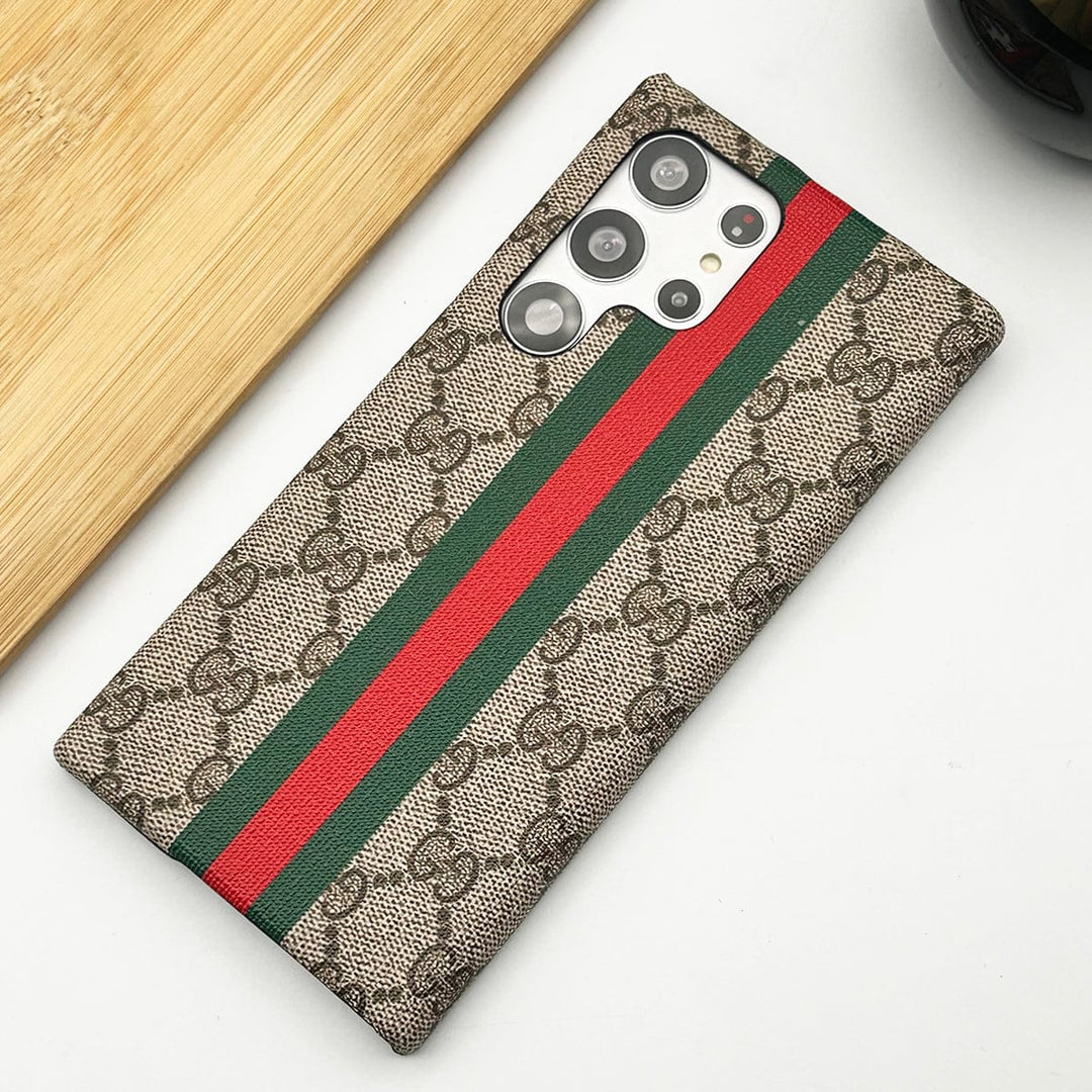 FRATO Samsung S23U Samsung Galaxy S23 Ultra Premium Luxury GG Brand Leather Case Cover
