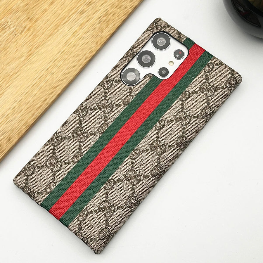 FRATO Samsung S23U Samsung Galaxy S23 Ultra Premium Luxury GG Brand Leather Case Cover