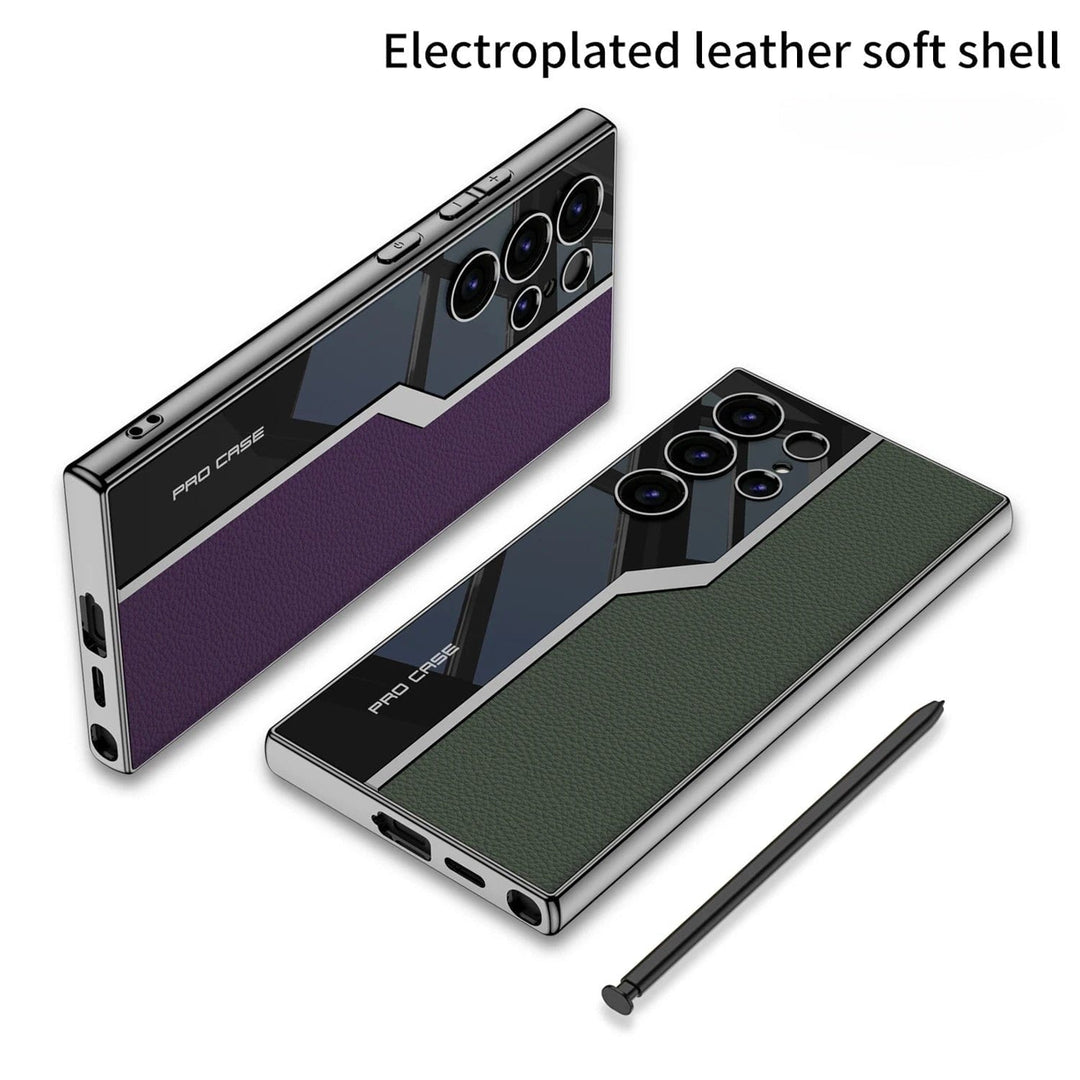 FRATO Samsung S23U Samsung Galaxy S23 Ultra (Ultra) Thin Electroplated Leather Shockproof Case Cover
