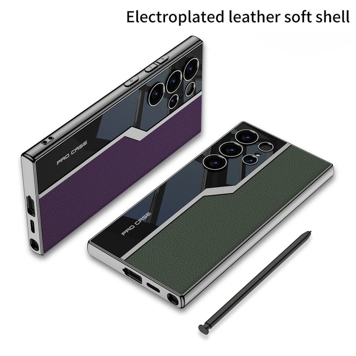 FRATO Samsung S23U Samsung Galaxy S23 Ultra (Ultra) Thin Electroplated Leather Shockproof Case Cover