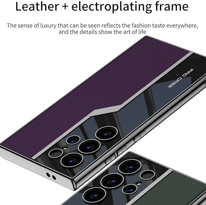 FRATO Samsung S23U Samsung Galaxy S23 Ultra (Ultra) Thin Electroplated Leather Shockproof Case Cover