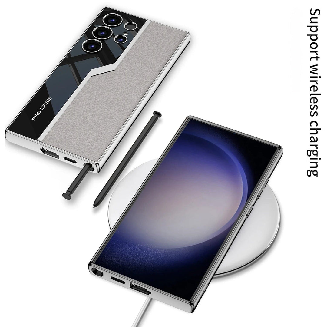 FRATO Samsung S23U Samsung Galaxy S23 Ultra (Ultra) Thin Electroplated Leather Shockproof Case Cover