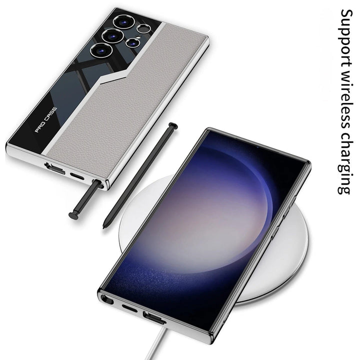 FRATO Samsung S23U Samsung Galaxy S23 Ultra (Ultra) Thin Electroplated Leather Shockproof Case Cover