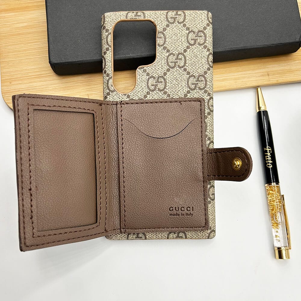 FRATO Samsung S23U Samsung S23 Ultra Luxury Brand GG Wallet Case Cover