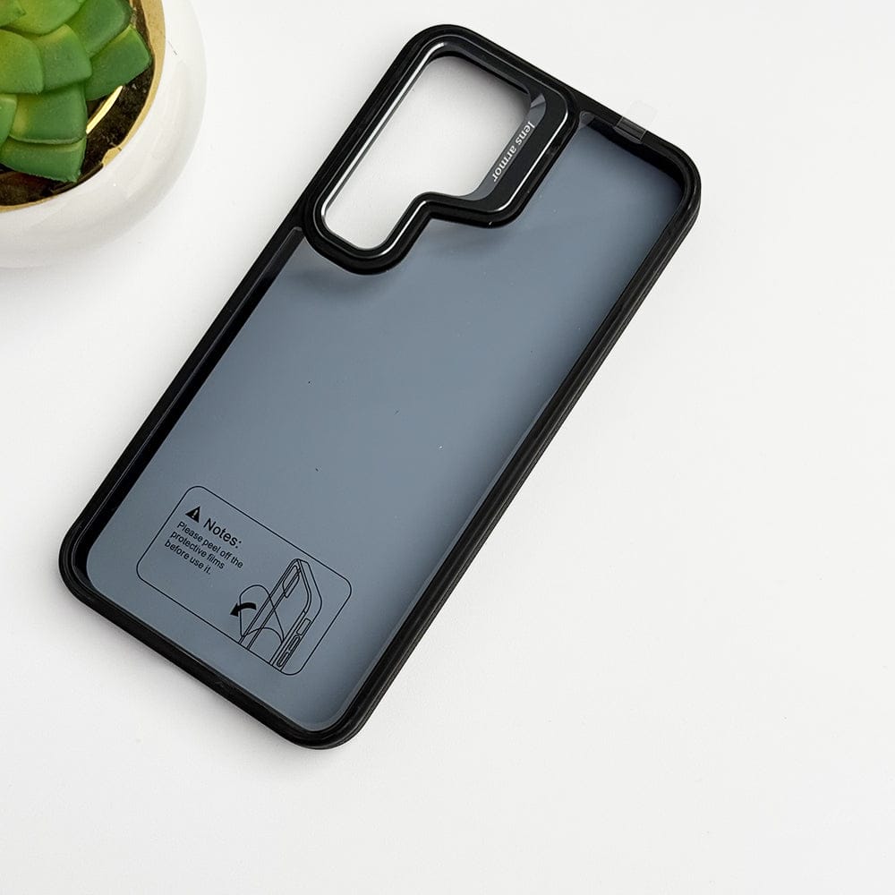 FRATO Samsung S24 Black SamSung Galaxy S24 Acrylic Shield Shockproof Case With Metal Camera Ring