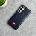 Samsung Galaxy S23 Textured PU Leather Side Chrome Case Cover