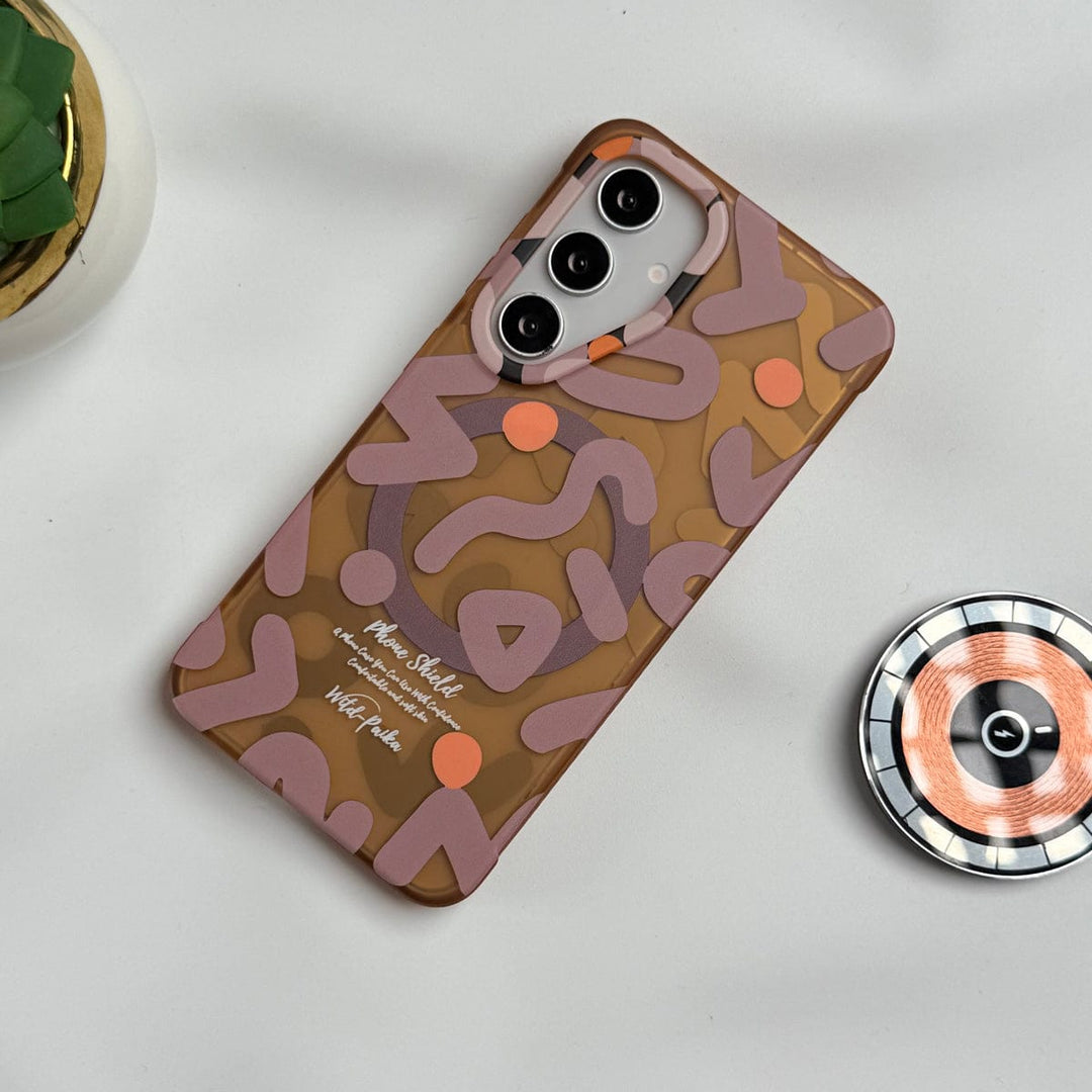 FRATO Samsung S24 Desert Titanium Samsung Galaxy S24 Geometric Graffiti Shockproof MagSafe Case Cover