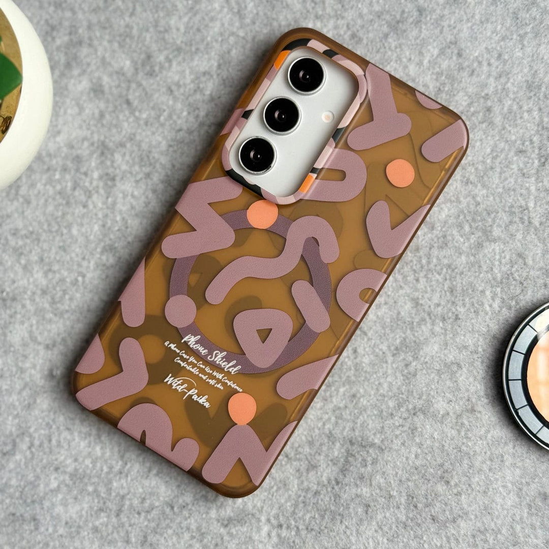 FRATO Samsung S24 Desert Titanium Samsung Galaxy S24 Graffiti Shockproof MagSafe Case Cover