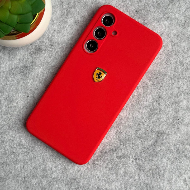 FRATO Samsung S24 FE Red Samsung Galaxy S24 FE Sports Car Logo Liquid Silicone Case Cover