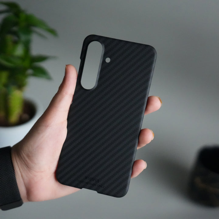 FRATO Samsung S24 Galaxy S24 Carbon Fiber Slim Case | Ultra-Thin Magnetic Charging Ring Cover