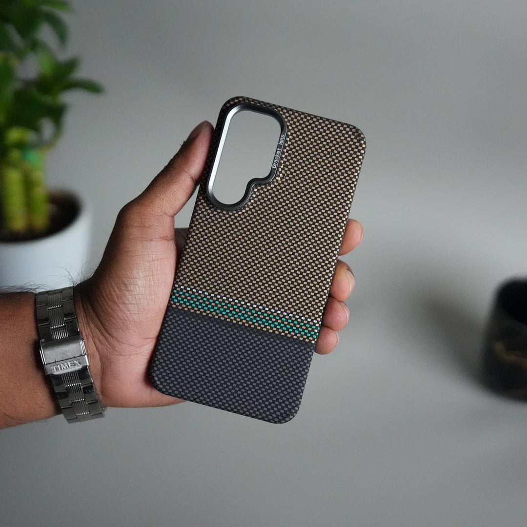 FRATO Samsung S24 Galaxy S24 Carbon Fiber Texture Design Hard Pc MagSafe Case Cover BlackYellow