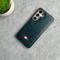 Samsung Galaxy S24 Textured PU Leather Side Chrome Case Cover