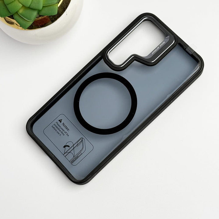 FRATO Samsung S24 Plus Black SamSung Galaxy S24 Plus Acrylic Shield Shockproof MagSafe Case With Metal Camera Ring
