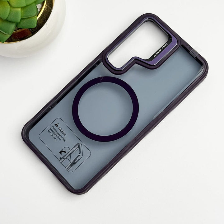 FRATO Samsung S24 Plus Purple SamSung Galaxy S24 Plus Acrylic Shield Shockproof MagSafe Case With Metal Camera Ring