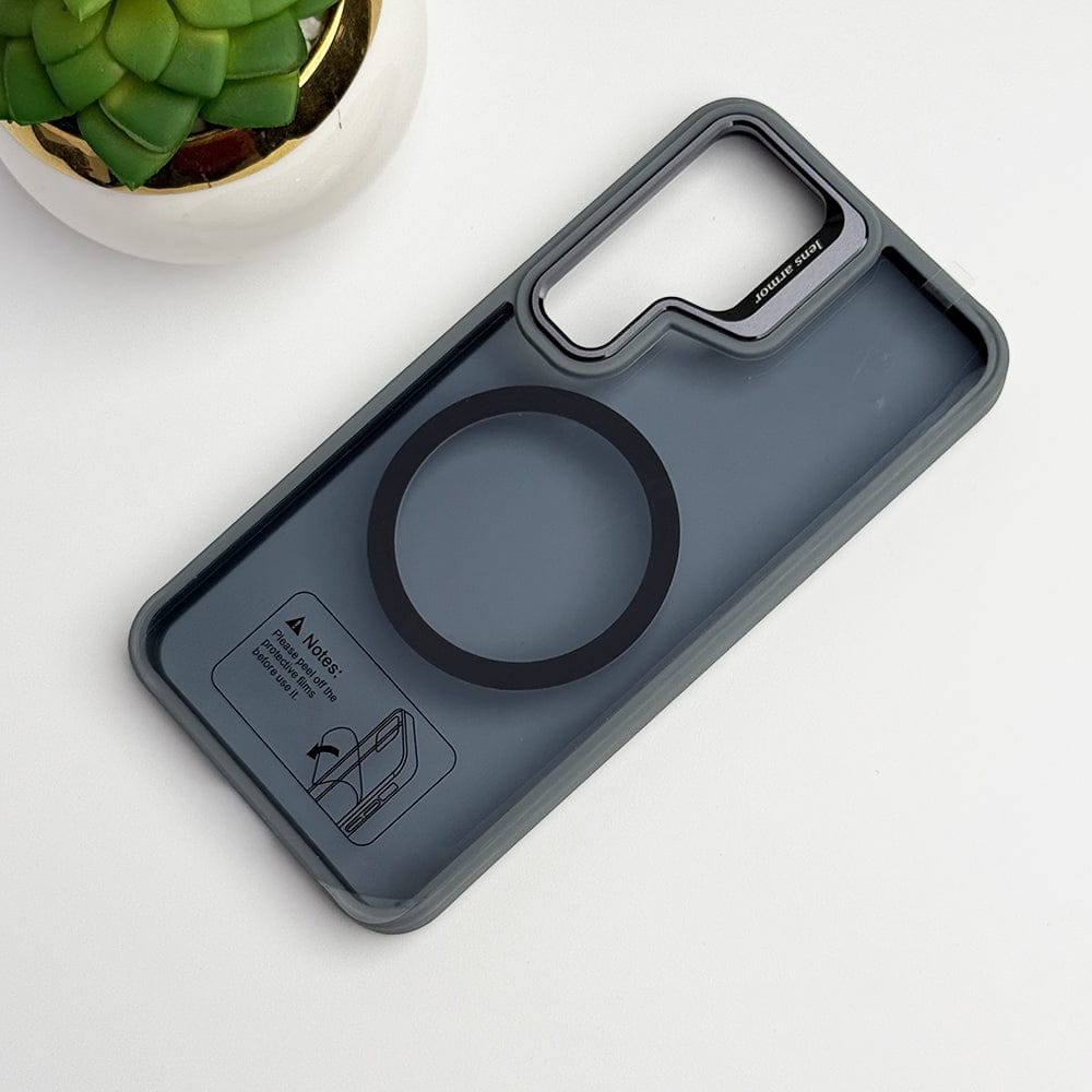 FRATO Samsung S24 Plus Titanium Gray SamSung Galaxy S24 Plus Acrylic Shield Shockproof MagSafe Case With Metal Camera Ring