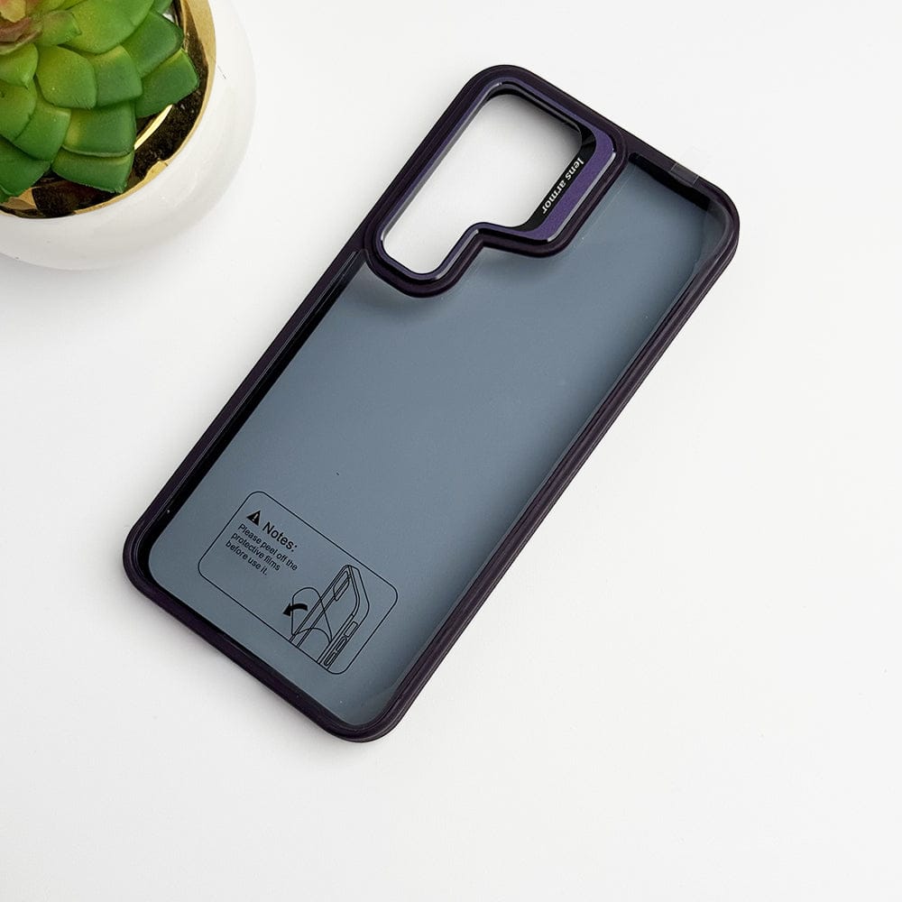 FRATO Samsung S24 Purple SamSung Galaxy S24 Acrylic Shield Shockproof Case With Metal Camera Ring