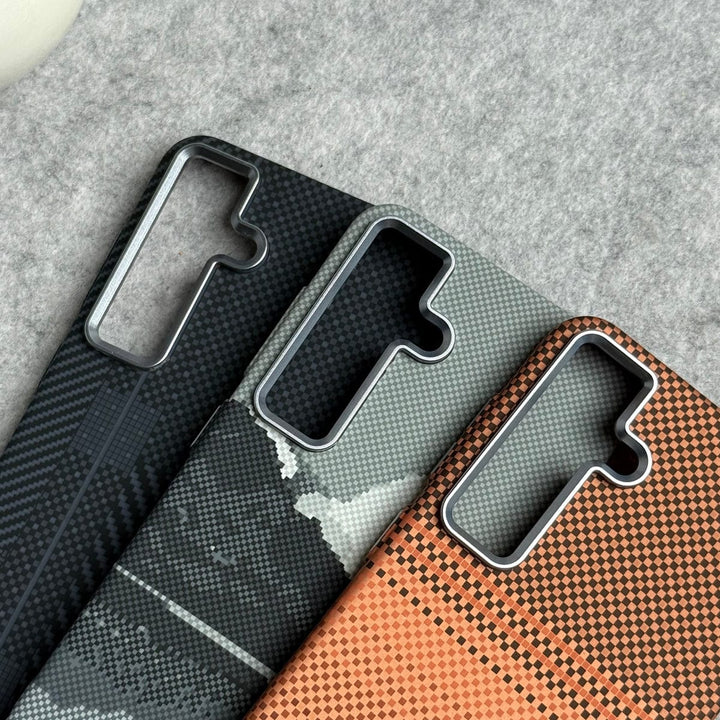 FRATO Samsung S24 Samsung Galaxy S24 Carbon Fiber Texture Aramid Design Hard Pc MagSafe Case Cover