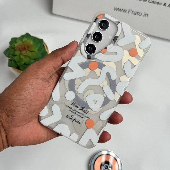 FRATO Samsung S24 Samsung Galaxy S24 Geometric Graffiti Shockproof MagSafe Case Cover