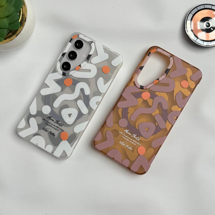 FRATO Samsung S24 Samsung Galaxy S24 Geometric Graffiti Shockproof MagSafe Case Cover