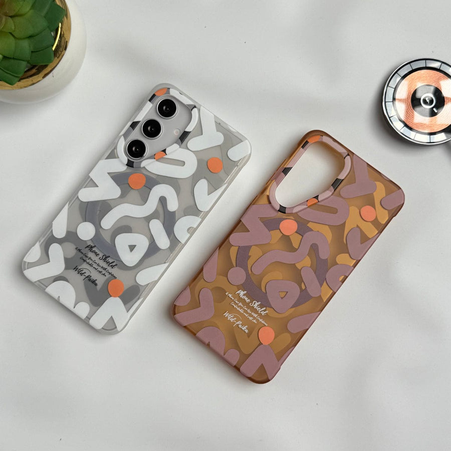 FRATO Samsung S24 Samsung Galaxy S24 Geometric Graffiti Shockproof MagSafe Case Cover