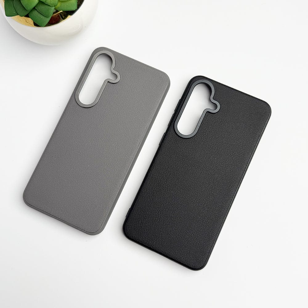 FRATO Samsung S24 Samsung Galaxy S24 Leather Texture Case Cover With Metal Camera Bumper