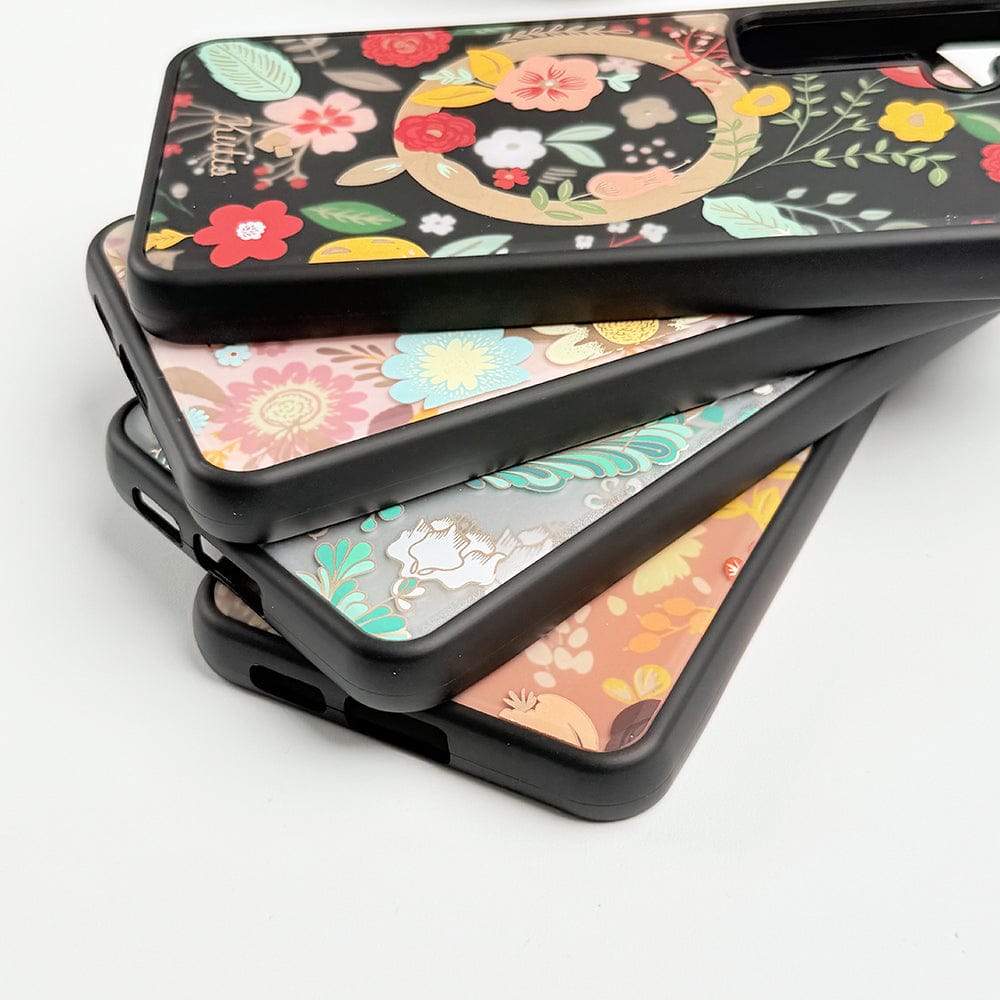 FRATO Samsung S24 Samsung Galaxy S24 Luxury Acrylic Blossom Flower Printed Case Cover