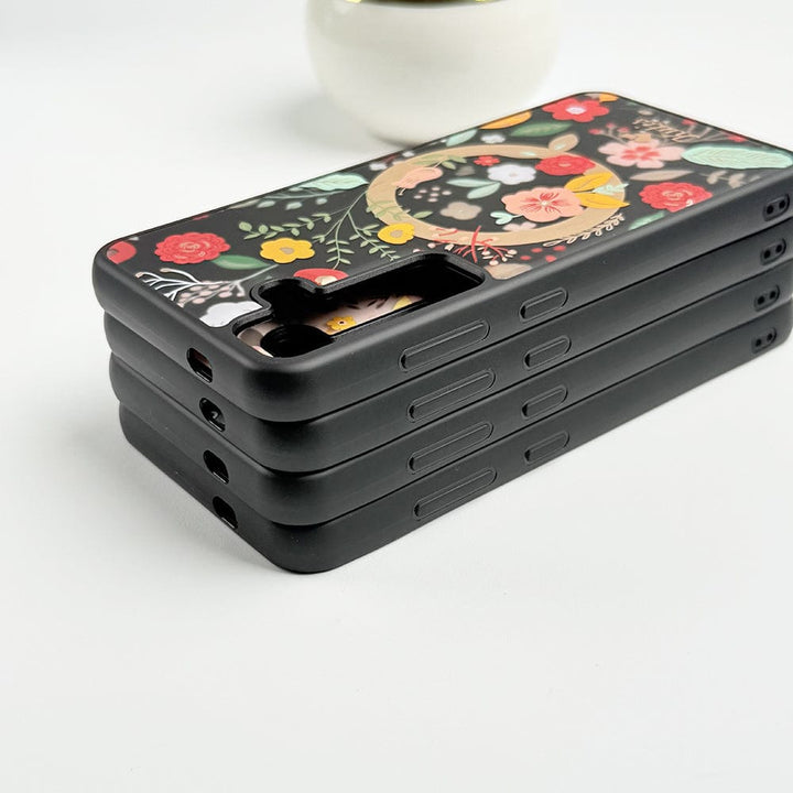 FRATO Samsung S24 Samsung Galaxy S24 Luxury Acrylic Blossom Flower Printed Case Cover