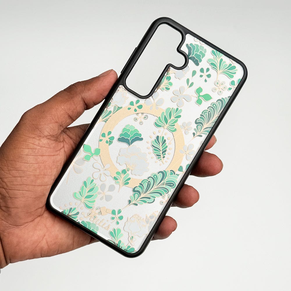FRATO Samsung S24 Samsung Galaxy S24 Luxury Acrylic Blossom Flower Printed Case Cover