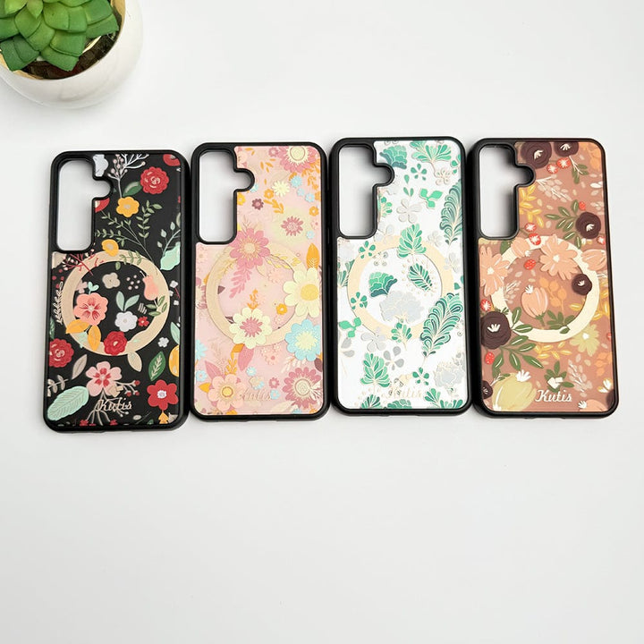 FRATO Samsung S24 Samsung Galaxy S24 Luxury Acrylic Blossom Flower Printed Case Cover