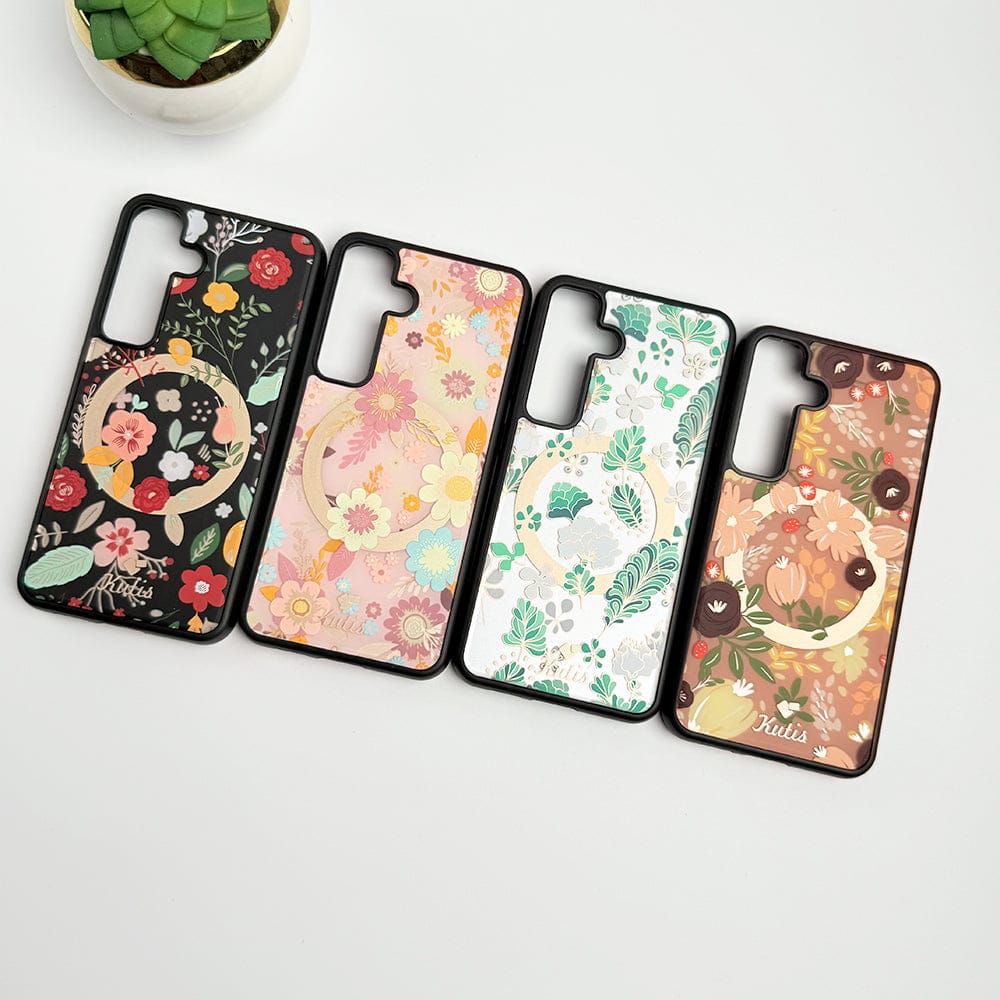 FRATO Samsung S24 Samsung Galaxy S24 Luxury Acrylic Blossom Flower Printed Case Cover