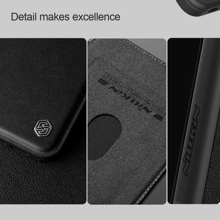FRATO Samsung S24 Samsung Galaxy S24 Nillkin Qin Prop Leather Case Cover Black
