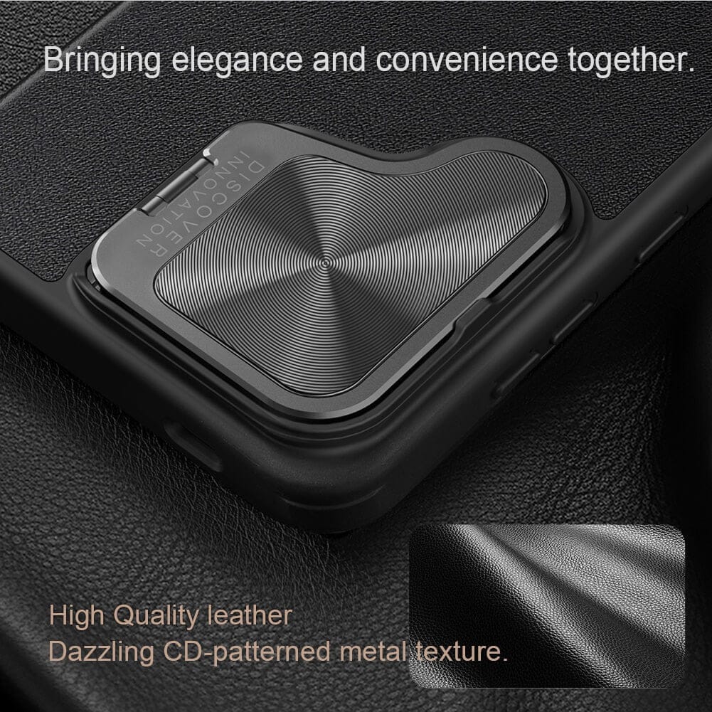 FRATO Samsung S24 Samsung Galaxy S24 Nillkin Qin Prop Leather Case Cover Black