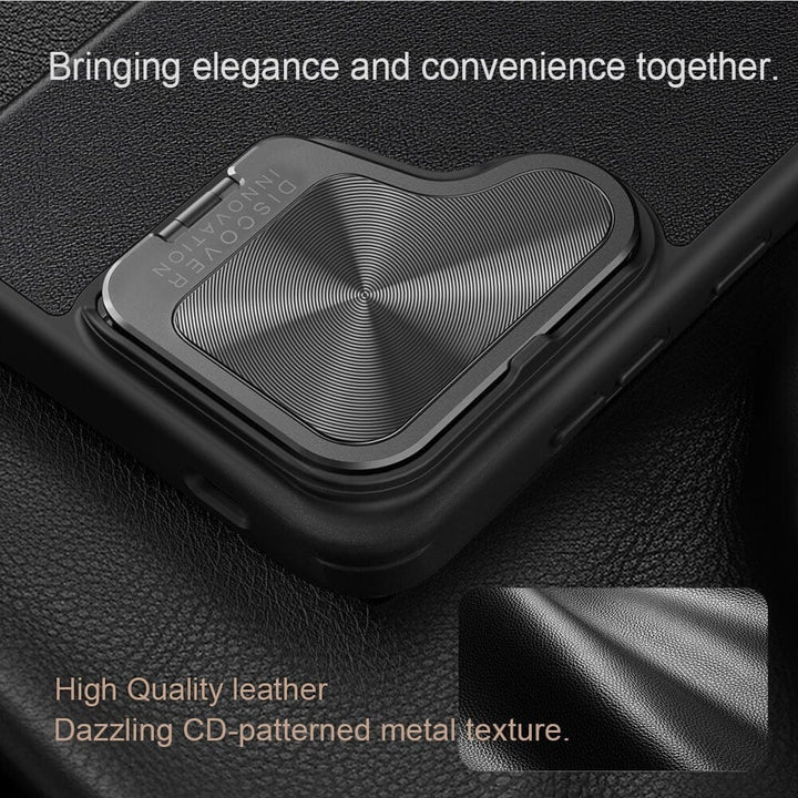 FRATO Samsung S24 Samsung Galaxy S24 Nillkin Qin Prop Leather Case Cover Black